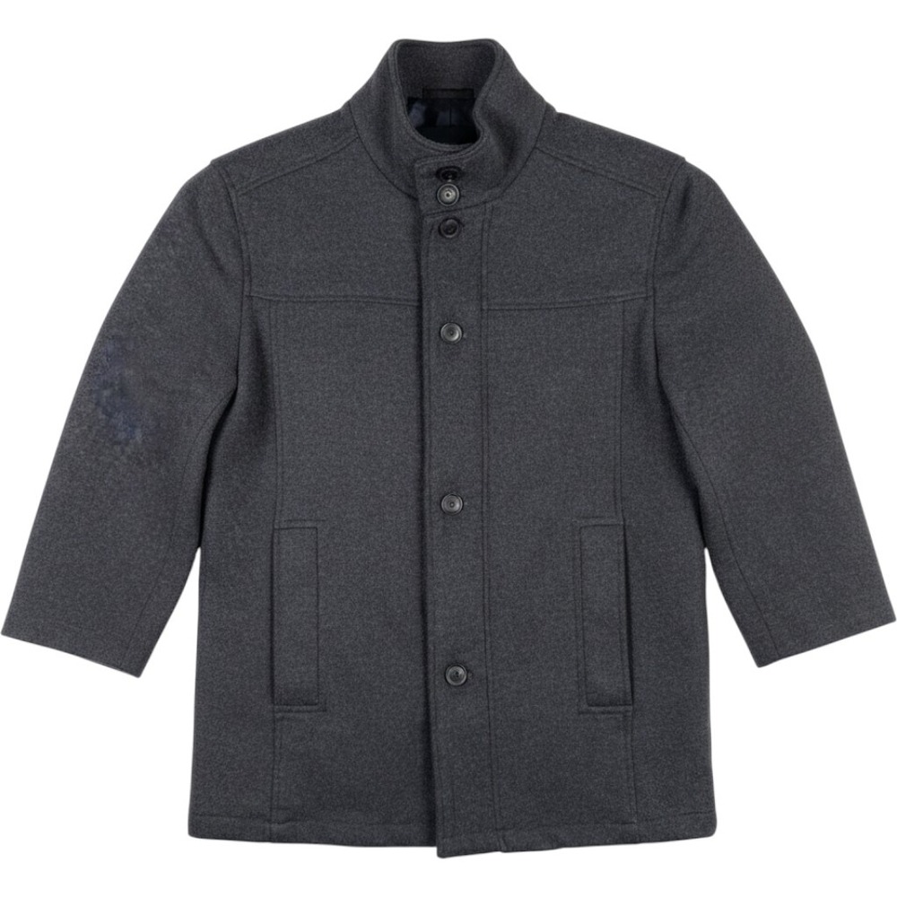 Jos. A. Bank Car Coat Mens Medium Wool Blend Zip Bib Button Front Charcoal Gray